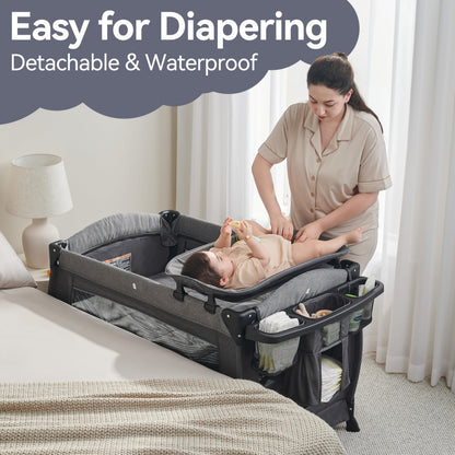 Pamo Babe Portable Playpen with Mattress and Changing Table