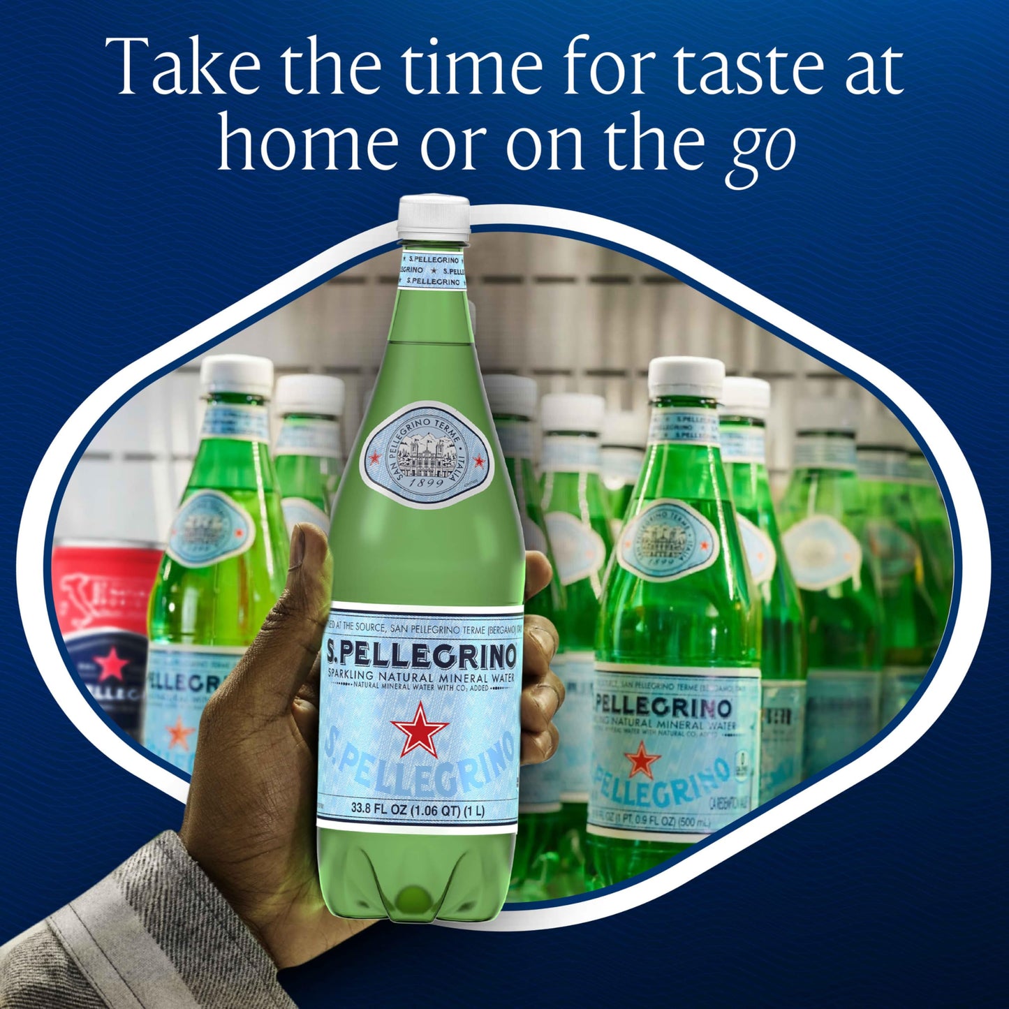 12 Bottles San Pellegrino Sparkling Mineral Water 33.8 fl oz.