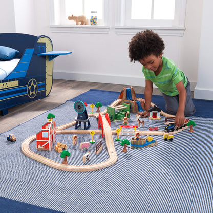 75-Piece KidKraft Wooden Farm Train Set