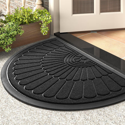 Durable Non-Slip Rubber Entrance Doormat 17"x30"