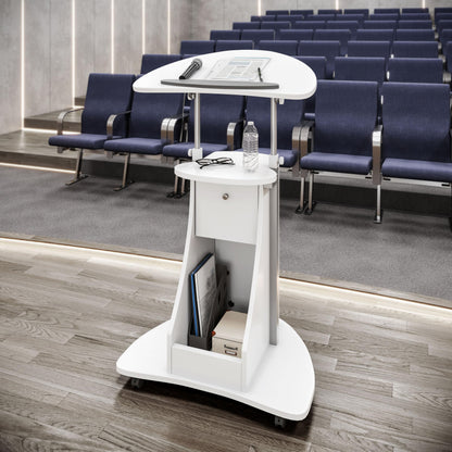 Adjustable Height Rolling Laptop Cart by Techni Mobili