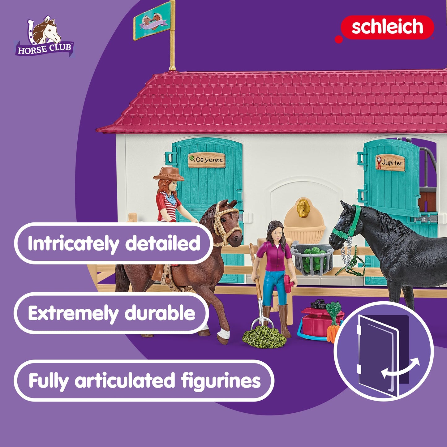 schleich HORSE CLUB — Lakeside Country House and Stable Horse Play Set, 192 Piece Detailed Doll House and Horse Toy Accessories for Girls and Boys Ages 5+