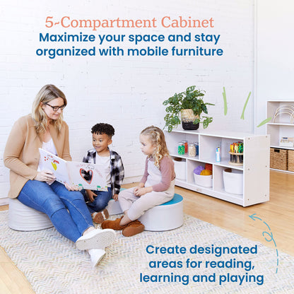 ECR4Kids 5-Compartment Mobile Storage Cabinet