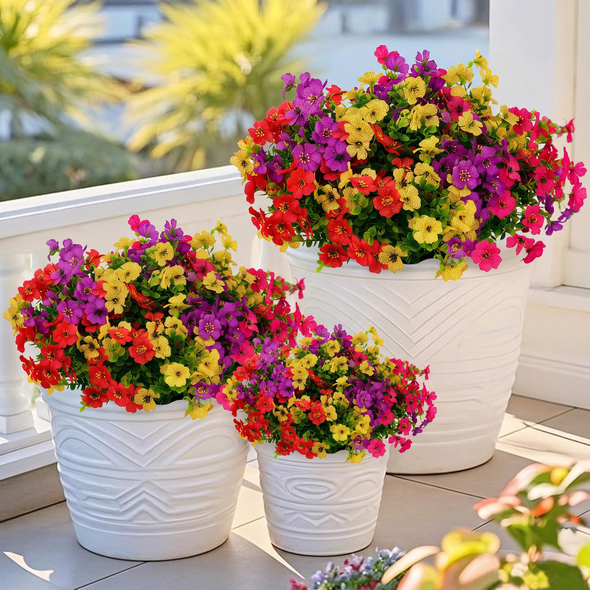 12 Bunch UV-Resistant Outdoor Artificial Flowers