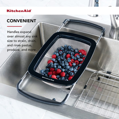 KitchenAid Expandable Stainless Steel Colander - Black