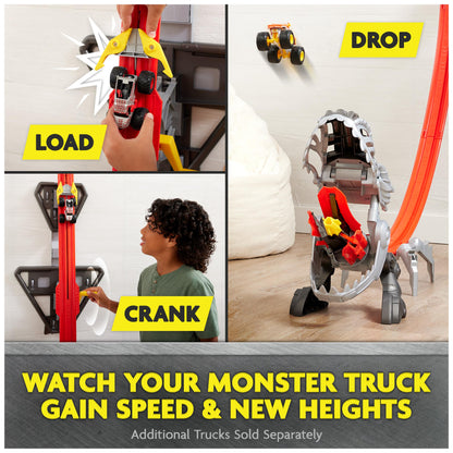 Monster Jam ThunderROARus Drop Playset with Exclusive Monster Truck, Over 6 Feet Tall, Lights & Sounds, Kids Dinosaur Toys for Boys and Girls Ages 4-6+