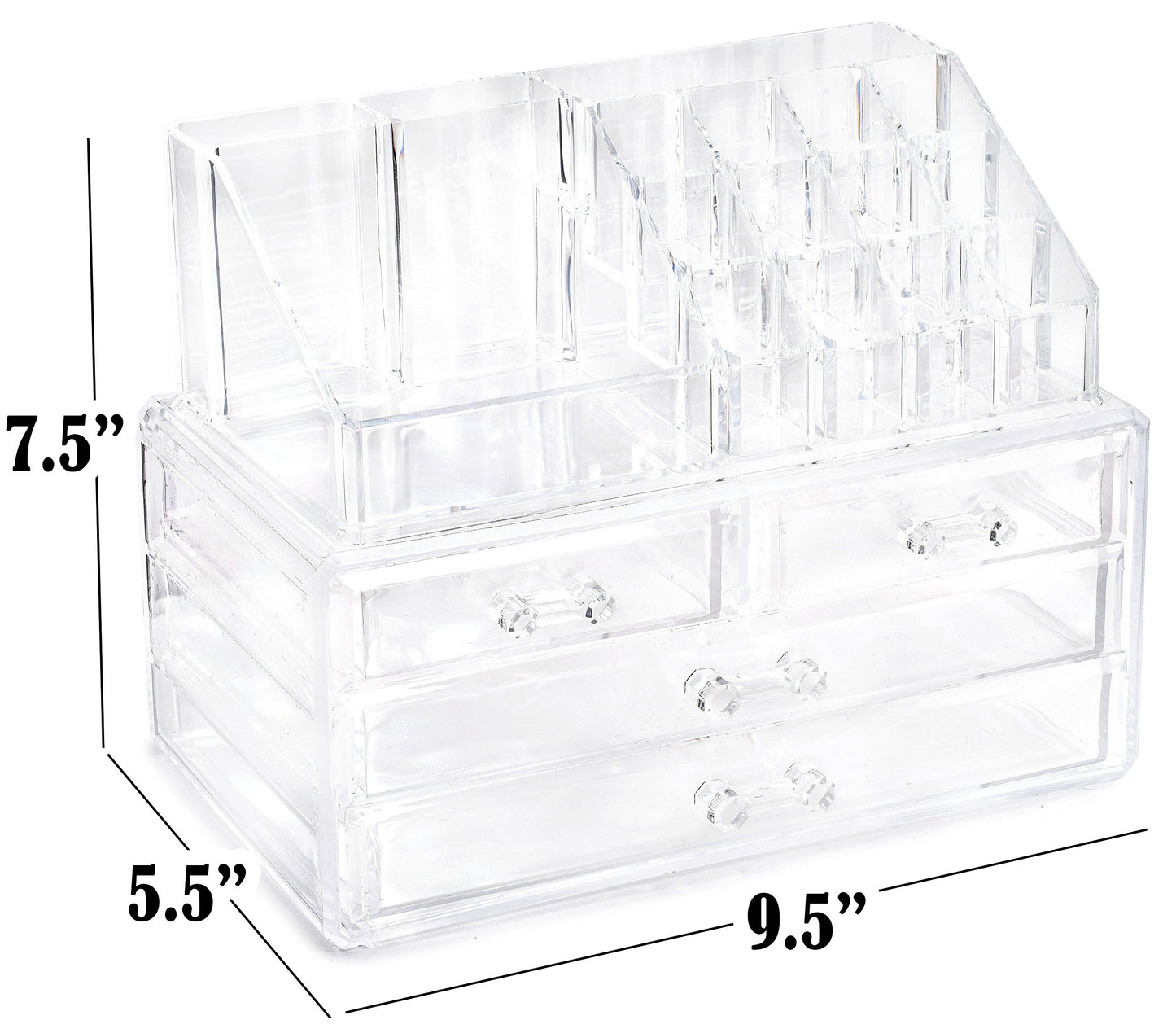 Masirs 16-Compartment Makeup Organizer with Drawers