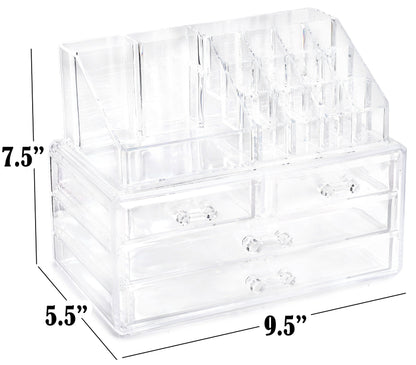 Masirs 16-Compartment Makeup Organizer with Drawers