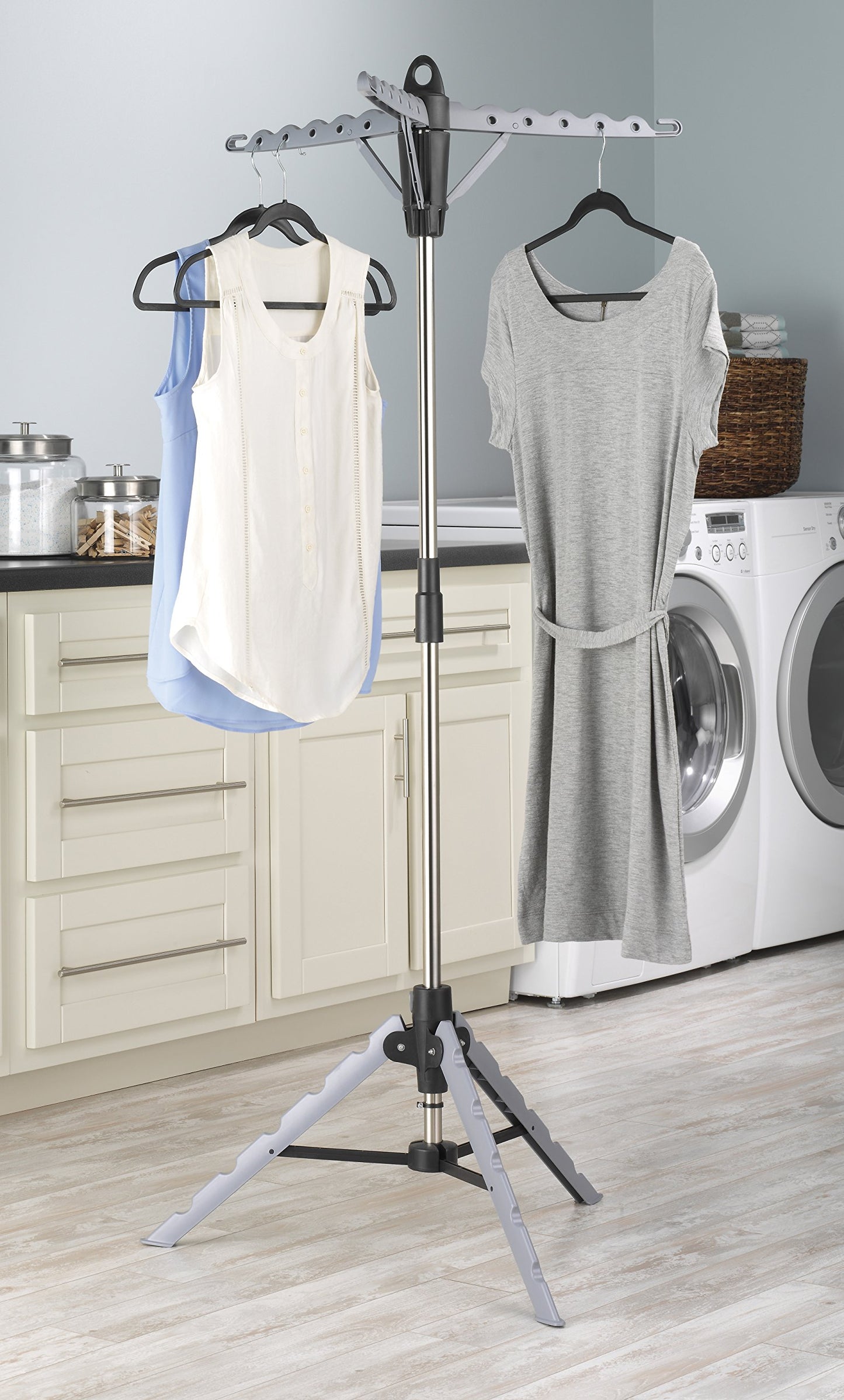 Whitmor, 28x28x64.5, Garment & Drying Rack, Grey, Gray