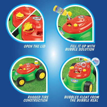 Sunny Days Entertainment Bubble-N-Go Toy Lawn Mower with Refill Solution | Pink Bubble Blowing Toy - Maxx Bubbles