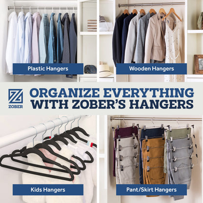 ZOBER Velvet Hangers - Non-Slip 50 Pack