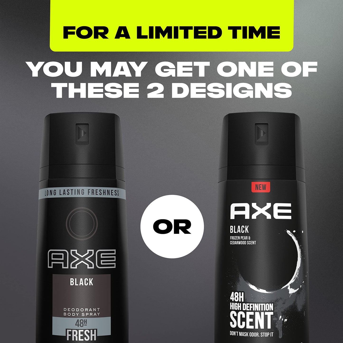 4 Pack AXE Body Spray Deodorant for Men