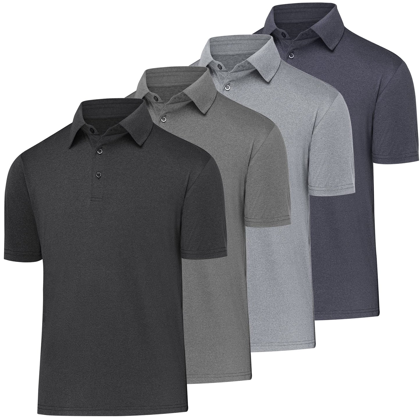 4 Pack BALENNZ Quick-Dry Athletic Polo Shirts
