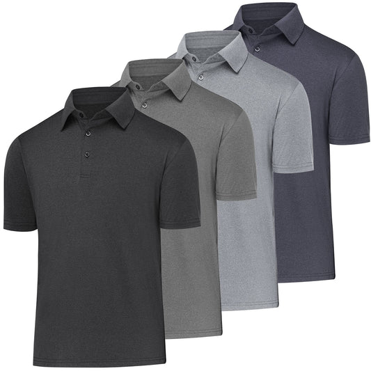 4 Pack BALENNZ Quick-Dry Athletic Polo Shirts