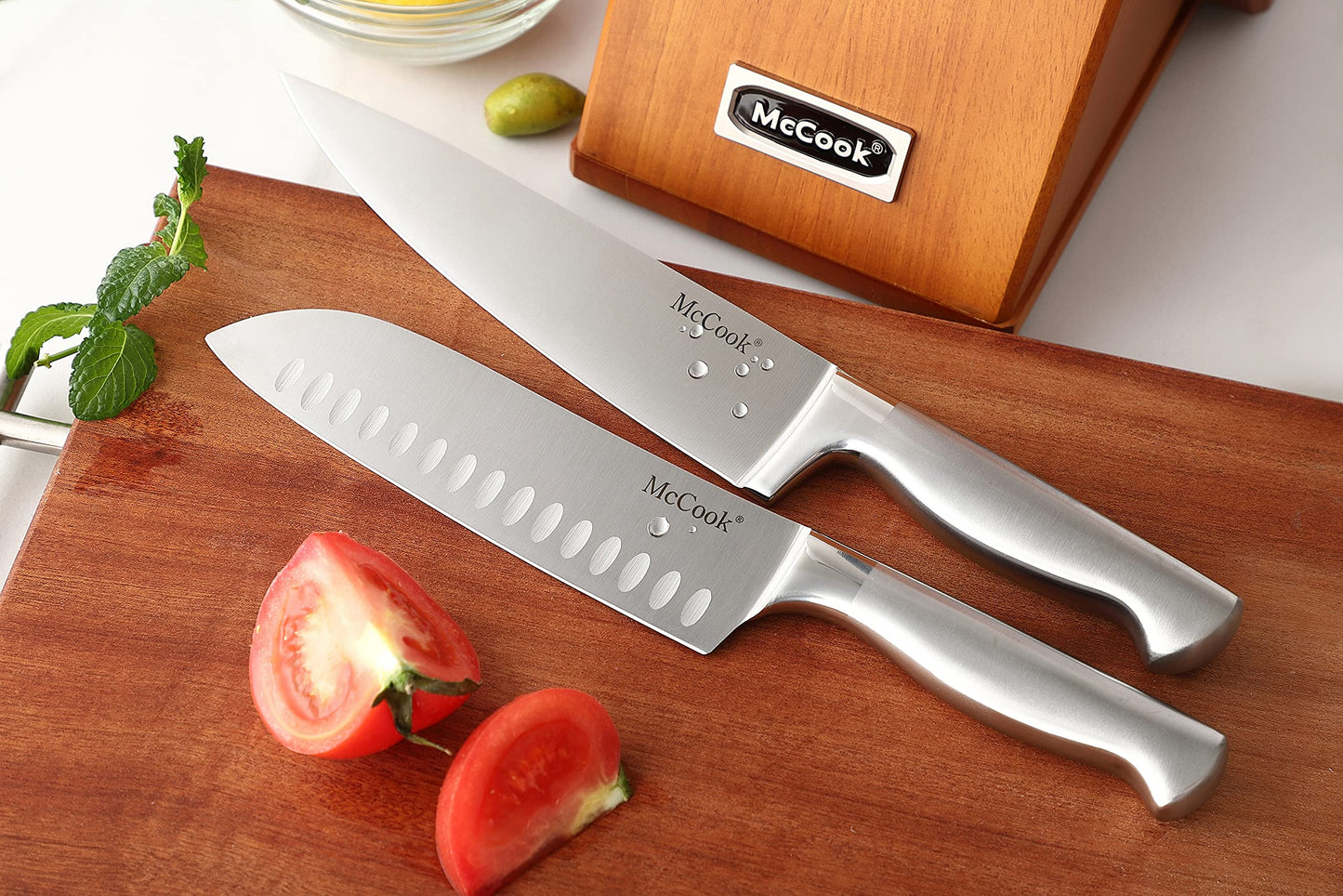 McCook Kitchen Knife Set with Built-in Sharpener
