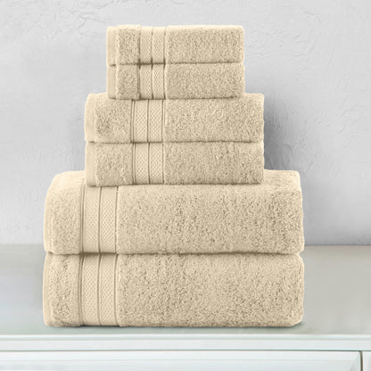 6-Piece Luxury Turkish Cotton Towel Set