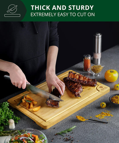 Extra Large Bamboo Cutting Board with Juice Groove