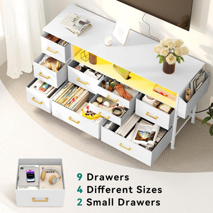 YITAHOME 9-Drawer Dresser with LED Light