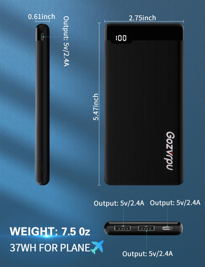 10000mAh GOZVRPU Fast Charge Power Bank