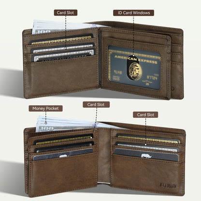 Furid Slim RFID Leather Card Wallet for Men