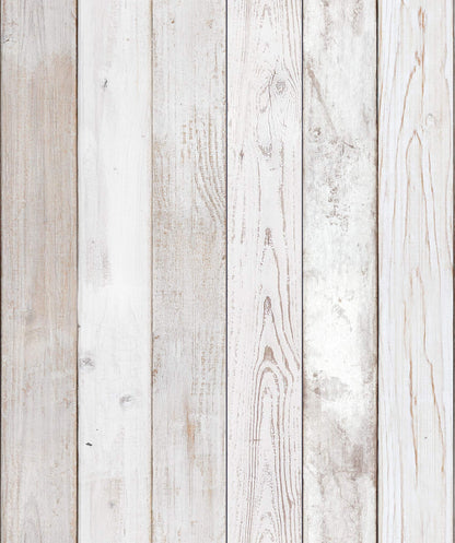 Wood Panel Peel and Stick Wallpaper (19.6" x 118", Light Texture, Washed White Panel) Waterproof and Easy to Clean Self-Adhesive Film for Any Surfaces and Furnitures