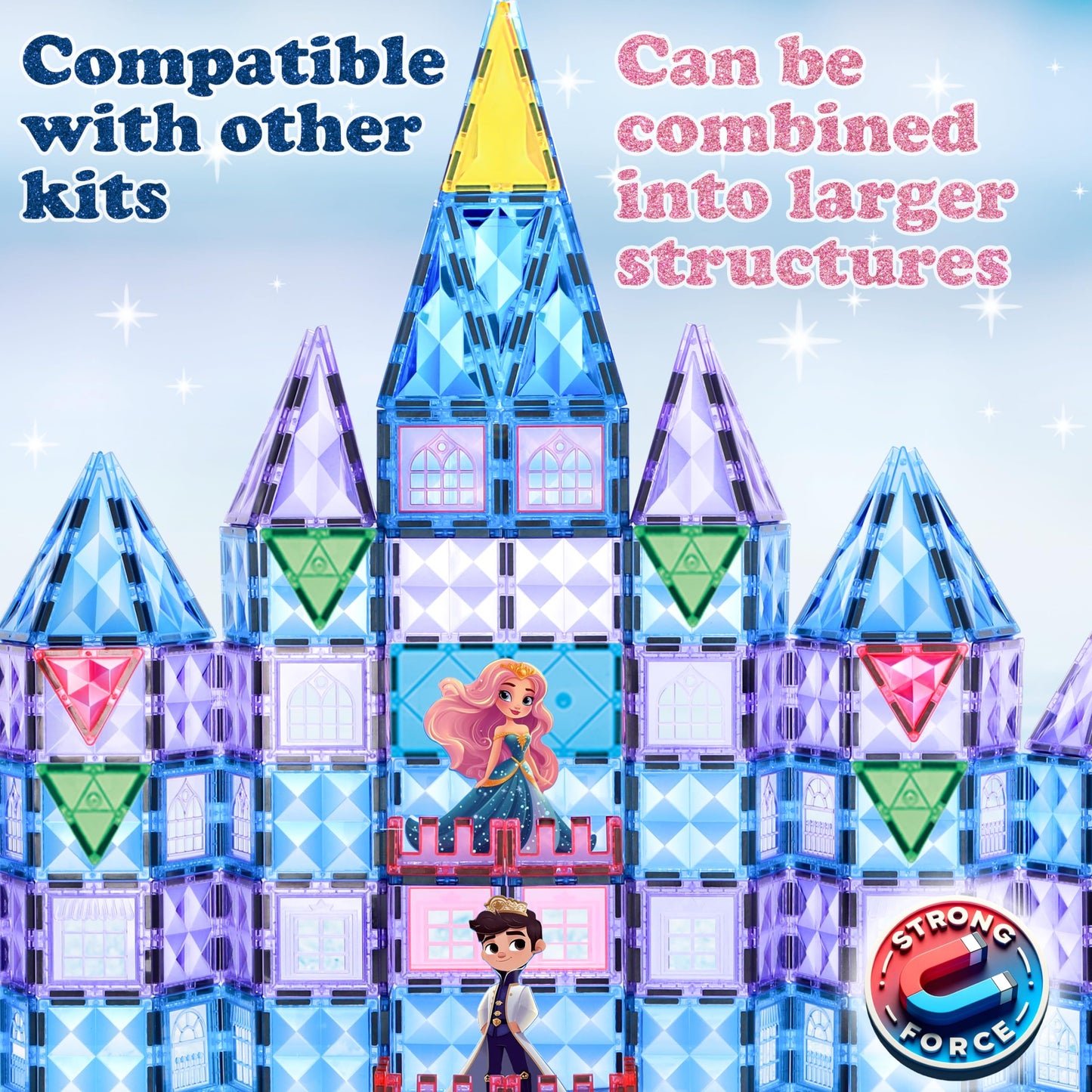 Frozen Magnetic Tiles 3 Year Old Girl Gifts 5 Year Old Girl Gift 4 Year Old Girl Birthday Gifts Princess Toys Magnet Tiles Gift 5 Year Old Girl Building Blocks Castle Gift for Girls Age 3 4 5 6 7 8