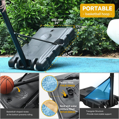 DWVO Adjustable 10FT Basketball Hoop for Outdoors