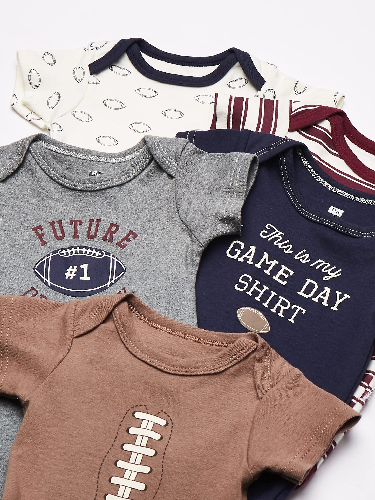 Hudson Baby Football Cotton Bodysuits, 0-3 Months