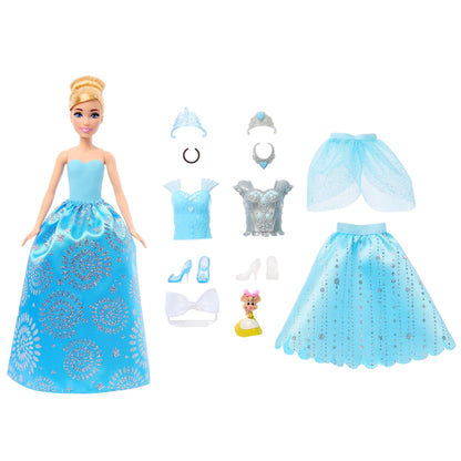 Mattel Disney Princess Cinderella Fashion Doll & Mystery Friend with 12 Surprise Fashions & Accessories, Unboxing Toy
