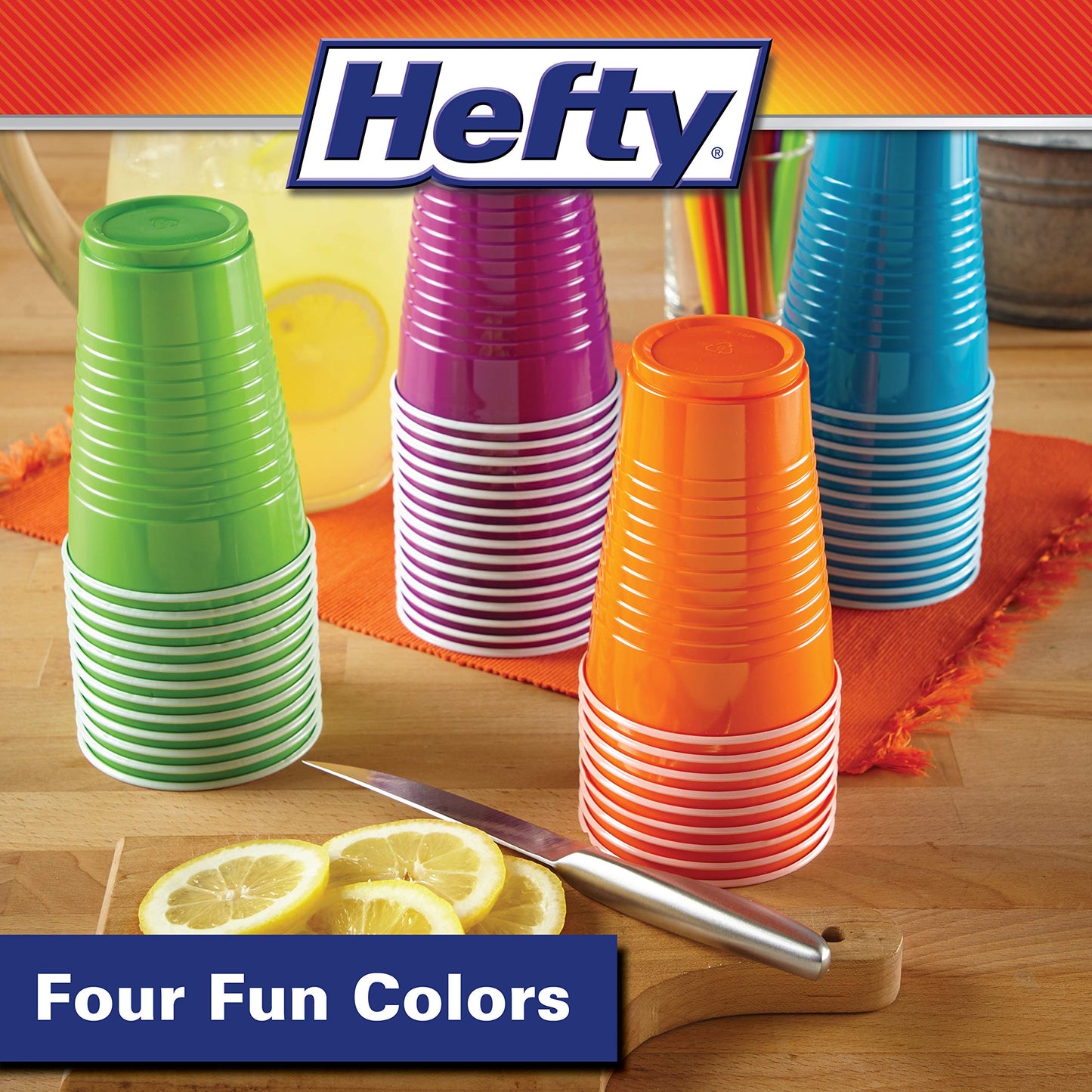 200 Count Hefty Disposable Plastic Cups, 16 Ounce