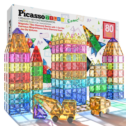 80-Piece PicassoTiles Magnetic Building Set for Kids