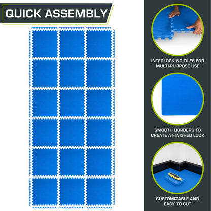 ProsourceFit Extra Thick Exercise Mats 18 Tiles , 72 Sq Ft