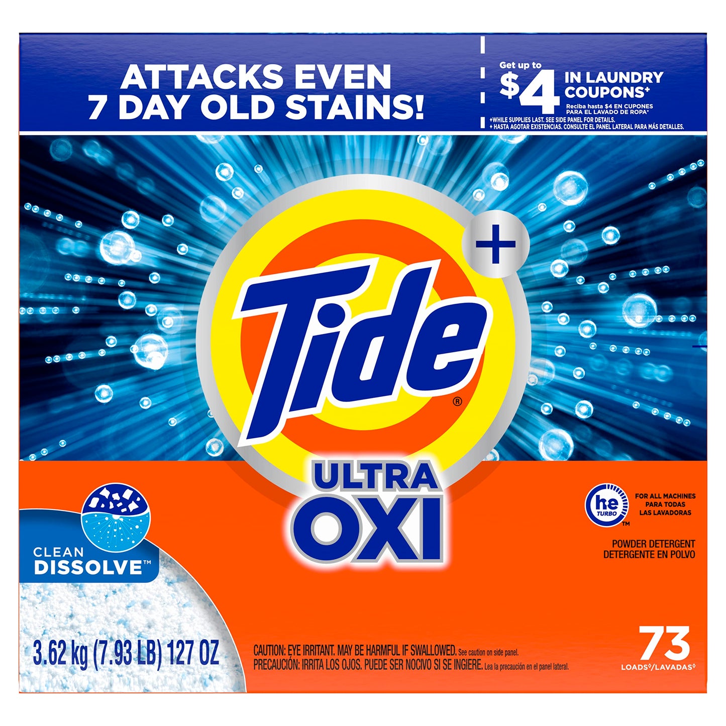 Tide Ultra Oxi Laundry Detergent Powder, 73 Loads