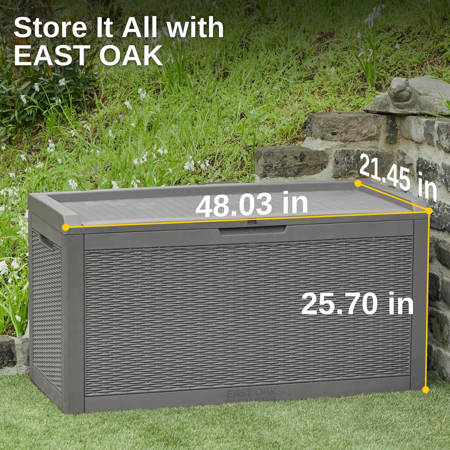 EAST OAK 100 Gallon Waterproof Outdoor Storage Box