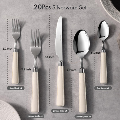 20-Piece CAROTE Stainless Steel Flatware Set