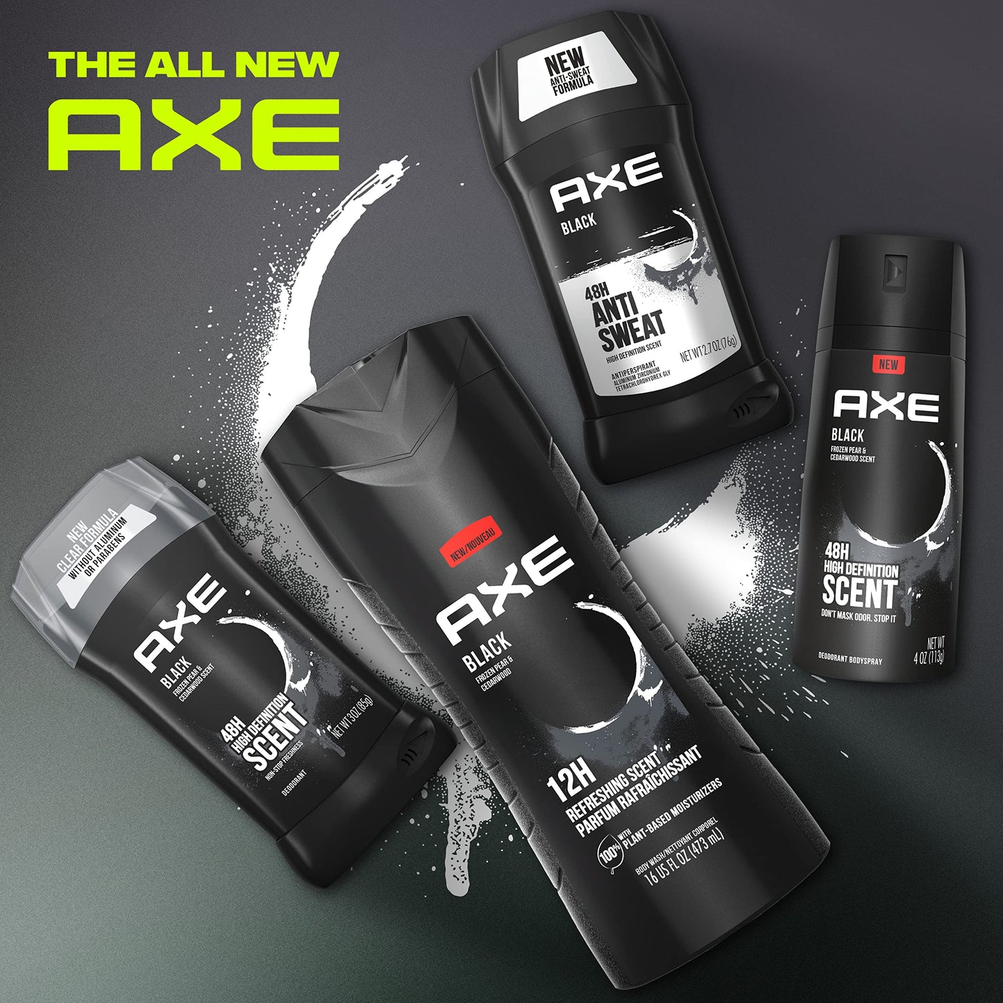 4 Pack AXE Body Spray Deodorant for Men