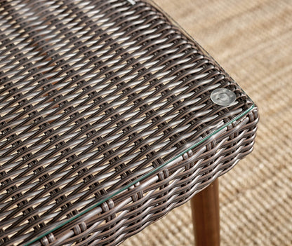 Athens All-Weather Wicker Outdoor 26" H Cocktail Table with Glass Top