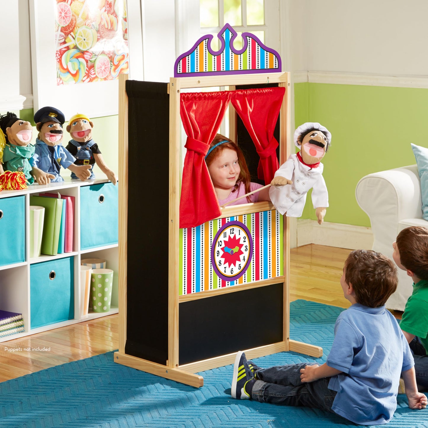 Melissa & Doug Wooden Puppet Theater for Kids