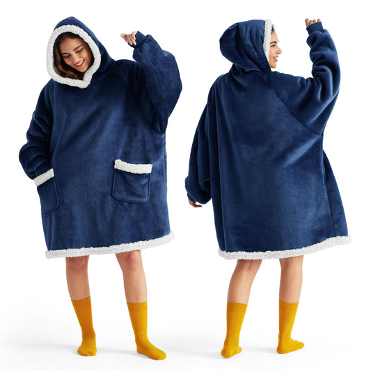 Bedsure Wearable Blanket Hoodie for Adults & Kids