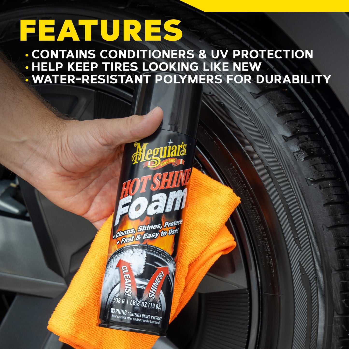Meguiar's Hot Shine Tire Foam 19 Oz Aerosol