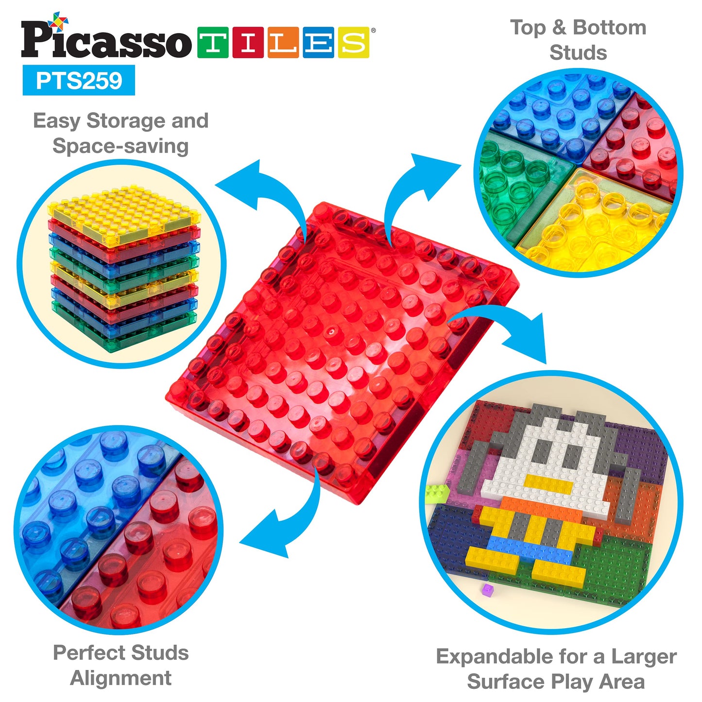 PicassoTiles 259pcs Magnetic Building Block Set