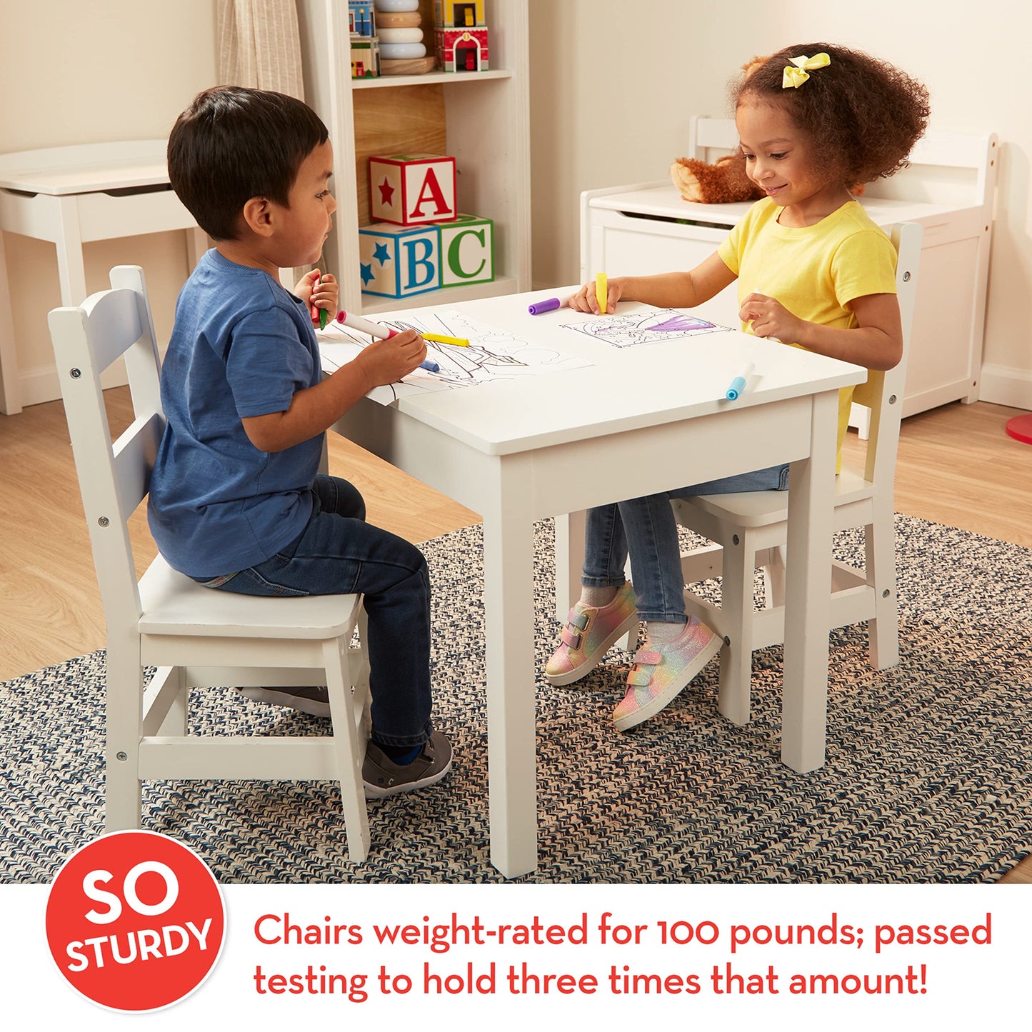 Melissa & Doug Wooden Table and Chairs Set