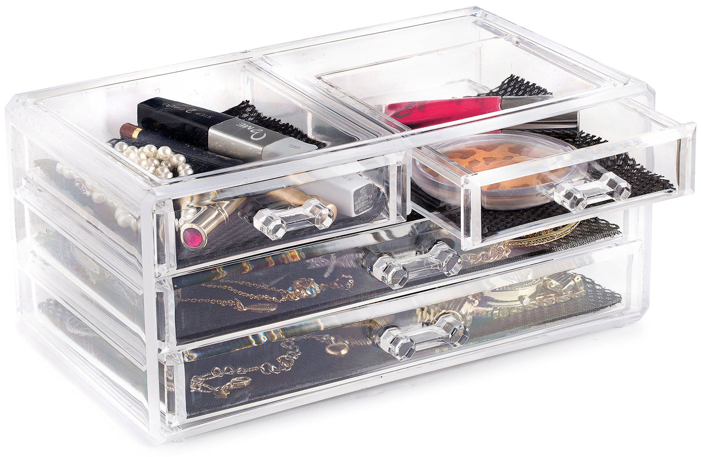 Masirs 16-Compartment Makeup Organizer with Drawers