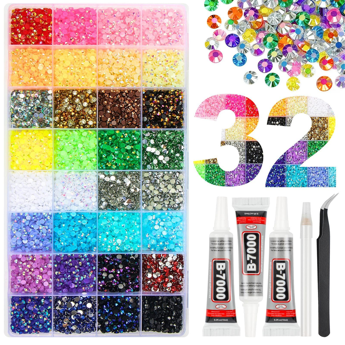 56000 Piece Jelly Resin Flatback Rhinestone Kit