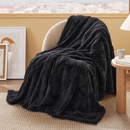 Bedsure Super Soft Black Throw Blanket 50x60
