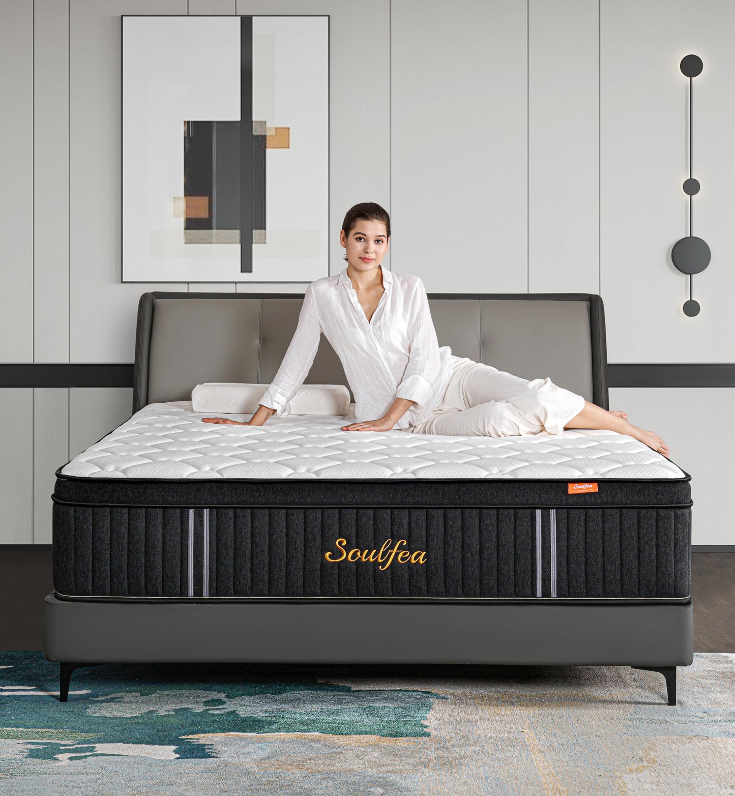 Soulfea 14 Inch Queen Hybrid Memory Foam Mattress