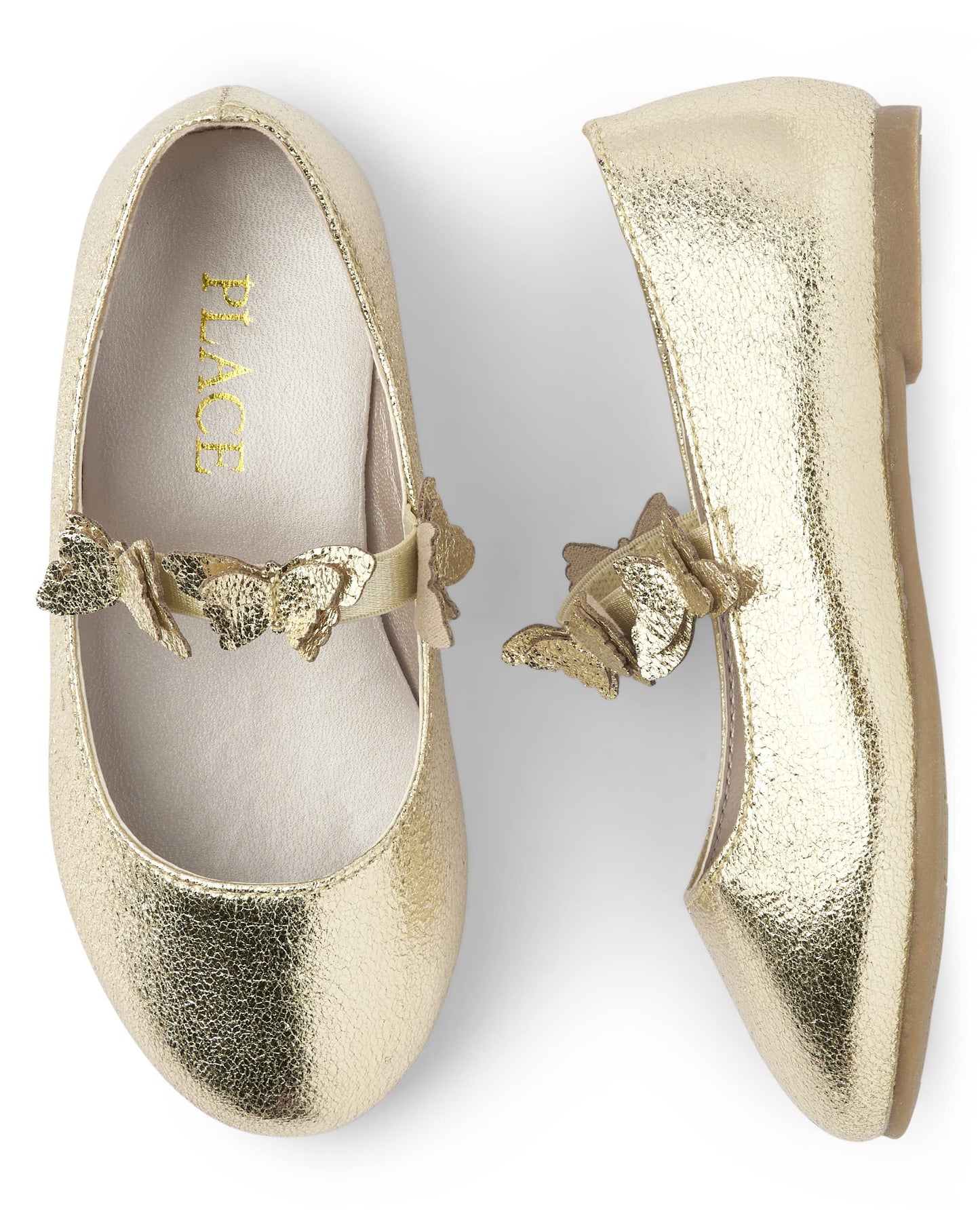 The Children's Place Baby-Girls and Toddler Closed Toe Ballet Flats, Metallic Gold, 10