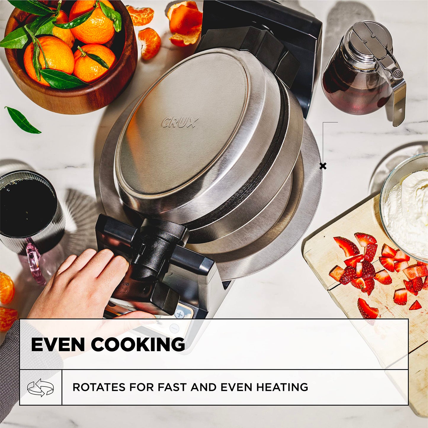 CRUX Belgian Waffle Maker with Digital Control