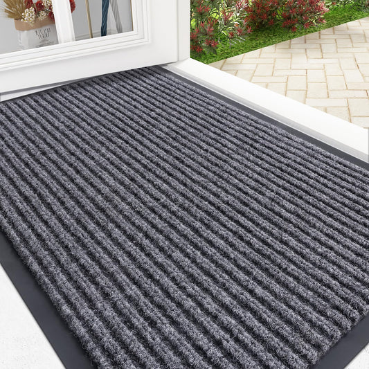 OLANLY Waterproof Heavy Duty Door Mat, Grey