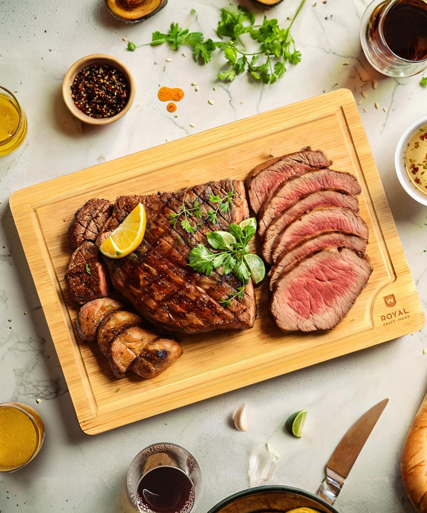 Extra Large Bamboo Cutting Board with Juice Groove